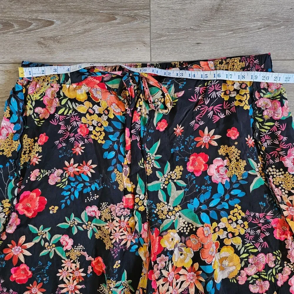 Johnny Was Floral Embroidered Wide leg Sheer Pull on Pants Resort wear 2X READ - Picture 2 of 9